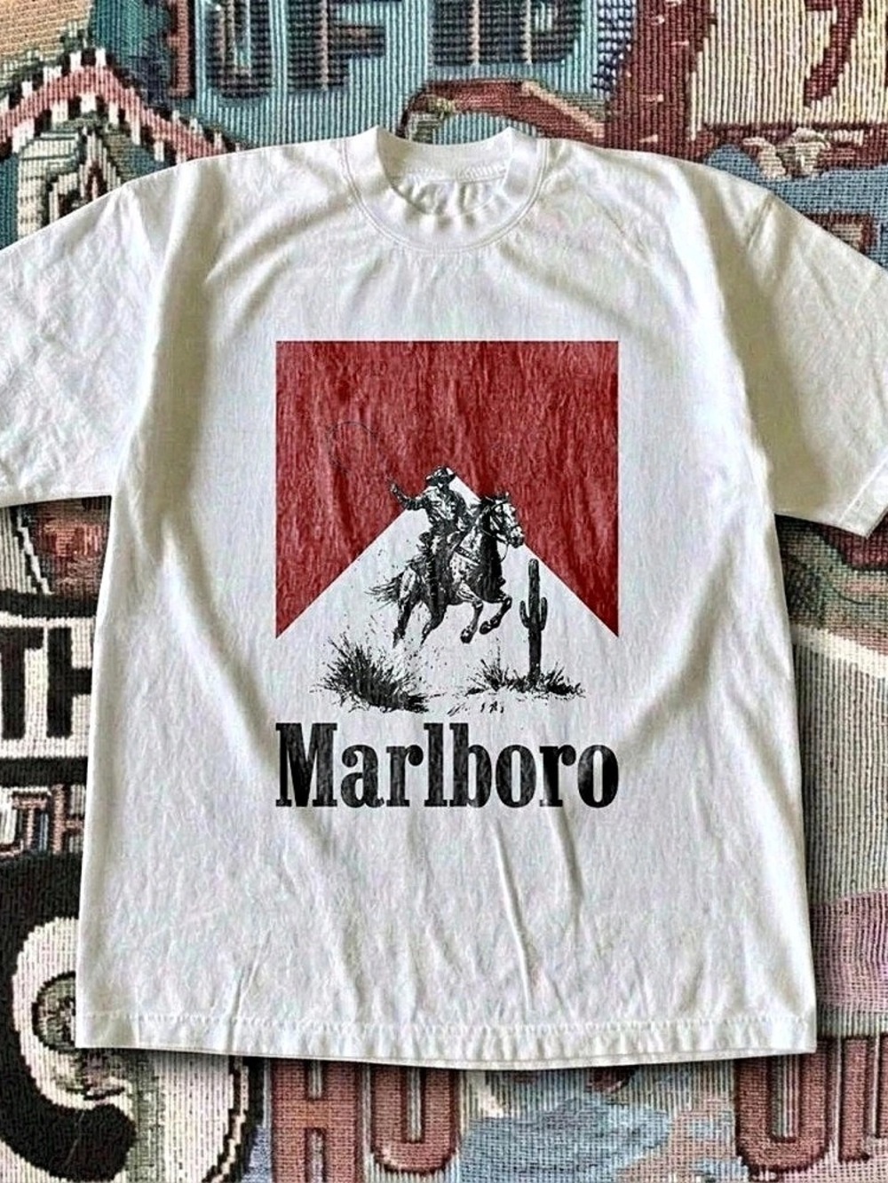 Marlboro Graphic T-Shirt in White & Red